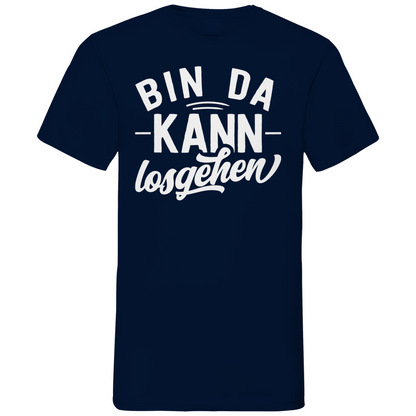 Bin da kann losgehen - Herren V-Neck Shirt Navy