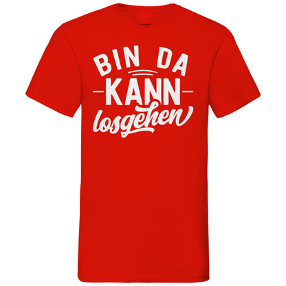 Bin da kann losgehen - Herren V-Neck Shirt Red