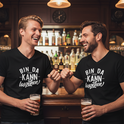 Bin da kann losgehen - Herren V-Neck Shirt