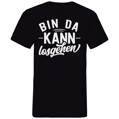 Bin da kann losgehen - Herren V-Neck Shirt Black