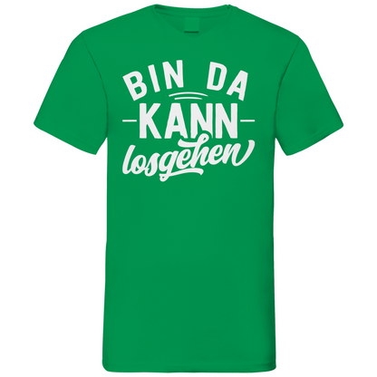 Bin da kann losgehen - Herren V-Neck Shirt Kelly Green