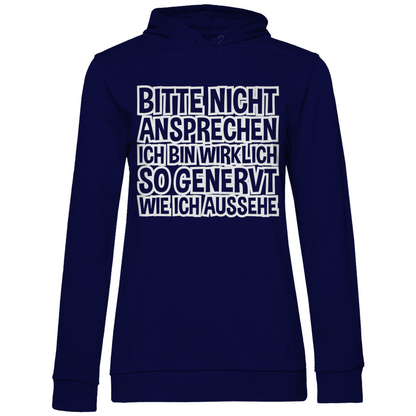Bitte nicht ansprechen ich bin genervt - Damen Hoodie Navy Blue
