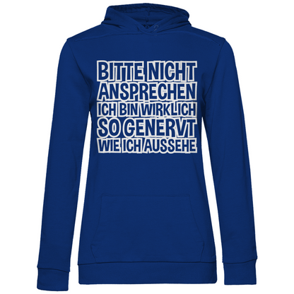 Bitte nicht ansprechen ich bin genervt - Damen Hoodie Royal