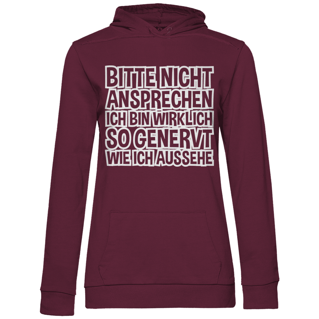 Bitte nicht ansprechen ich bin genervt - Damen Hoodie Wine