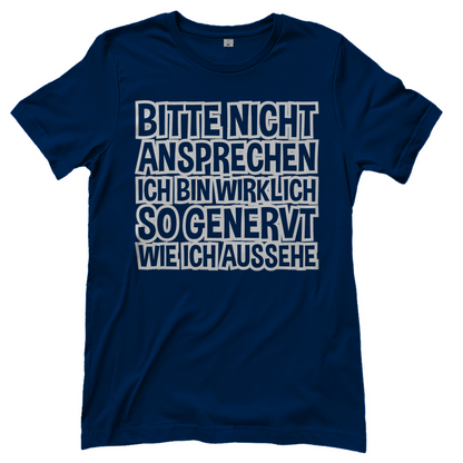 Bitte nicht ansprechen ich bin genervt - Damenshirt Navy