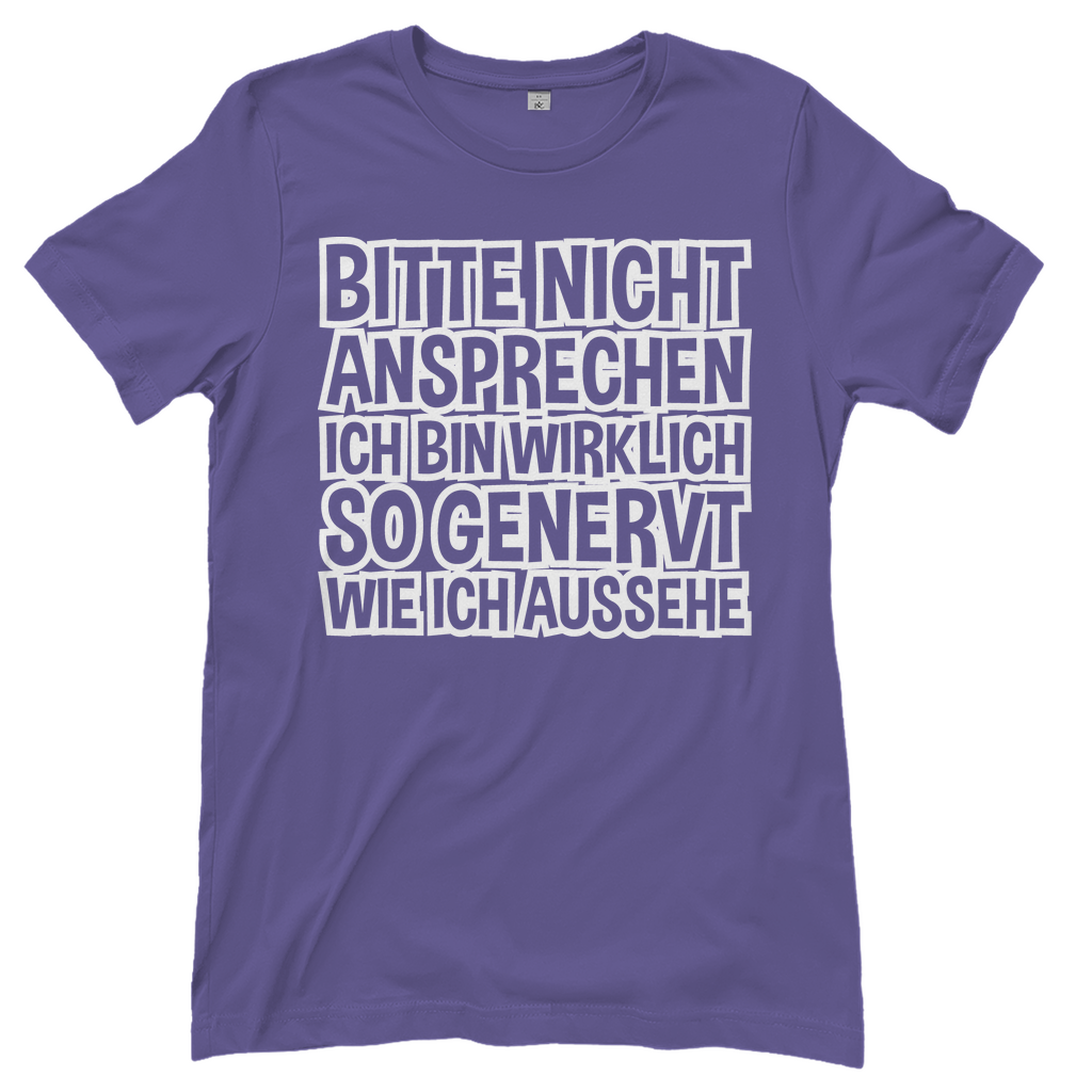 Bitte nicht ansprechen ich bin genervt - Damenshirt Millennial Lilac