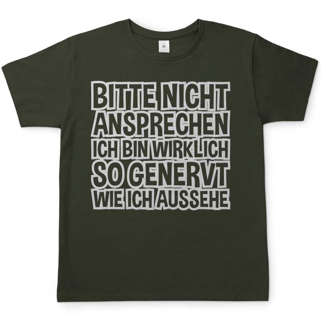 Bitte nicht ansprechen ich bin genervt - Herren Shirt Urban Khaki