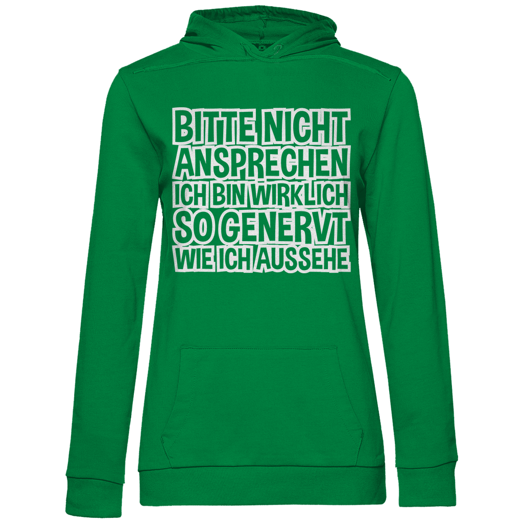 Bitte nicht ansprechen ich bin genervt - Damen Hoodie Kelly Green