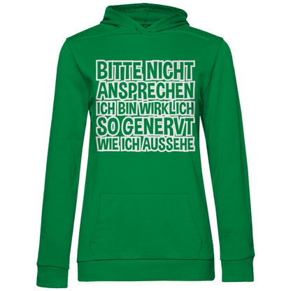 Bitte nicht ansprechen ich bin genervt - Damen Hoodie Kelly Green