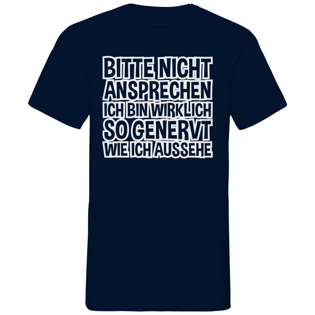 Bitte nicht ansprechen ich bin genervt - Herren V-Neck Shirt Navy