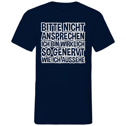 Bitte nicht ansprechen ich bin genervt - Herren V-Neck Shirt Navy