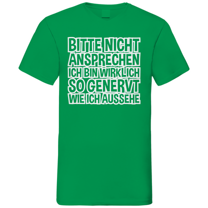 Bitte nicht ansprechen ich bin genervt - Herren V-Neck Shirt Kelly Green