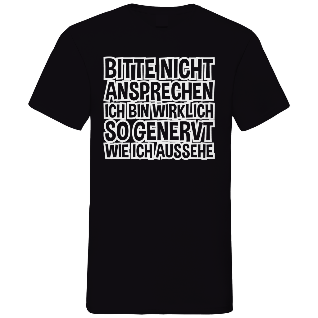 Bitte nicht ansprechen ich bin genervt - Herren V-Neck Shirt Black