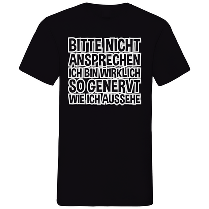 Bitte nicht ansprechen ich bin genervt - Herren V-Neck Shirt Black