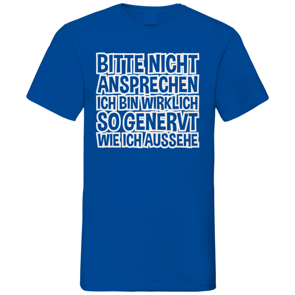 Bitte nicht ansprechen ich bin genervt - Herren V-Neck Shirt Royal Blue
