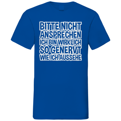 Bitte nicht ansprechen ich bin genervt - Herren V-Neck Shirt Royal Blue