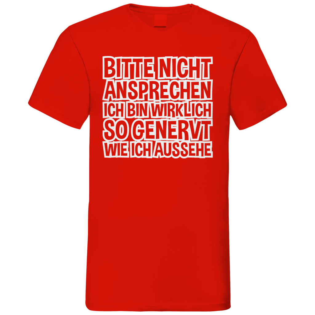 Bitte nicht ansprechen ich bin genervt - Herren V-Neck Shirt Red