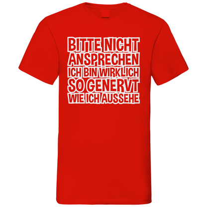 Bitte nicht ansprechen ich bin genervt - Herren V-Neck Shirt Red