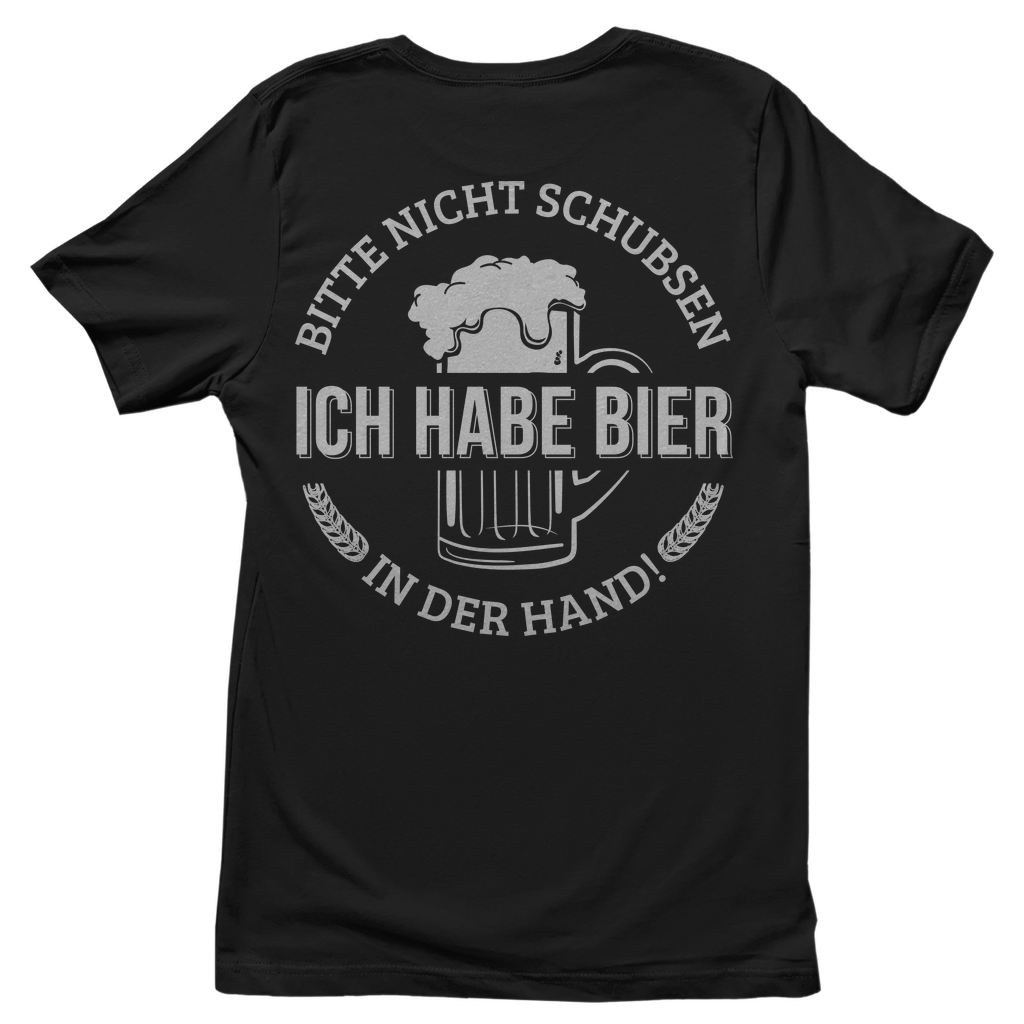 Bitte nicht schubsen ich habe Bier in der Hand - Damenshirt Black