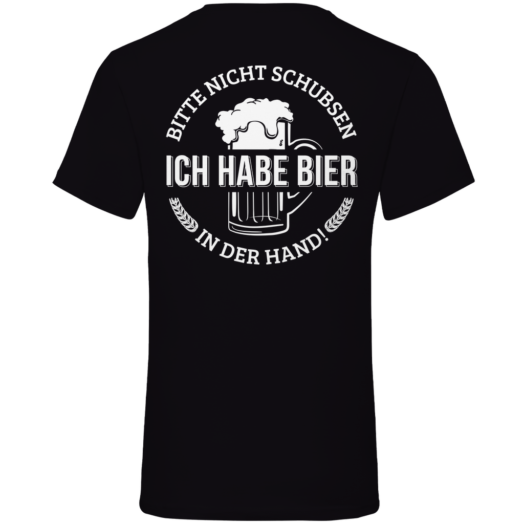 Bitte nicht schubsen - Herren V-Neck Shirt Black