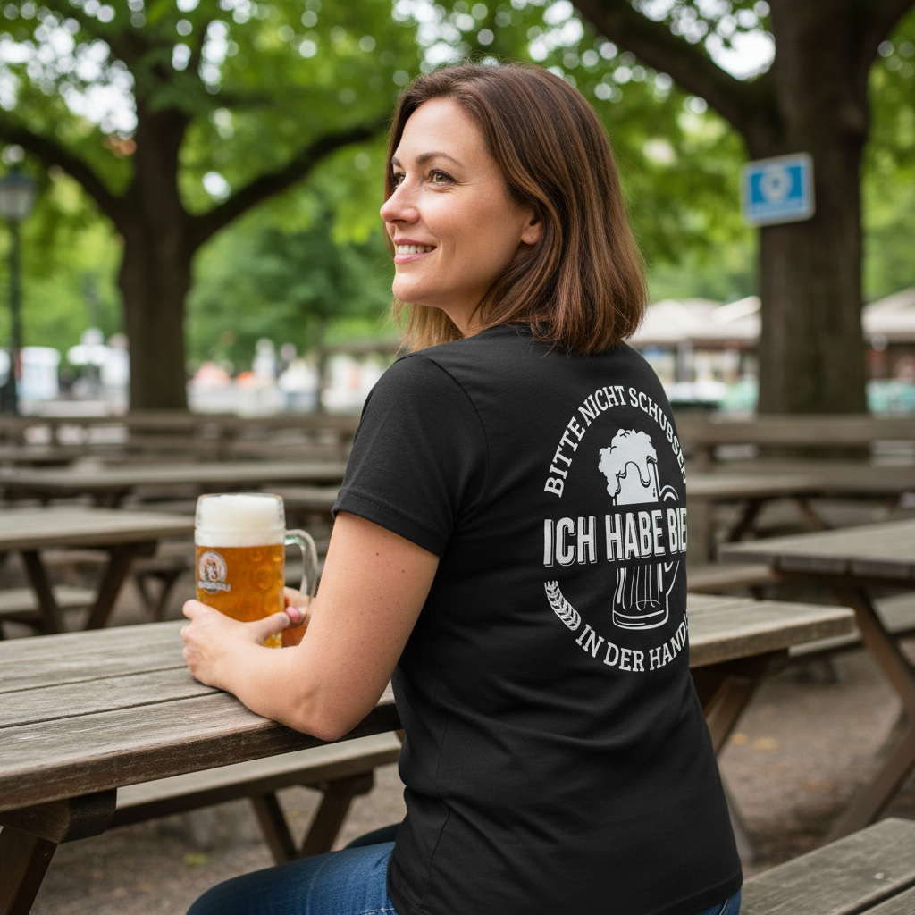 Bitte nicht schubsen - V-Neck Damenshirt