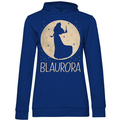 Royal blauer Frauen Hoodie mit Blaurora Aurora Prinzessin Motiv Party Design, Frontansicht