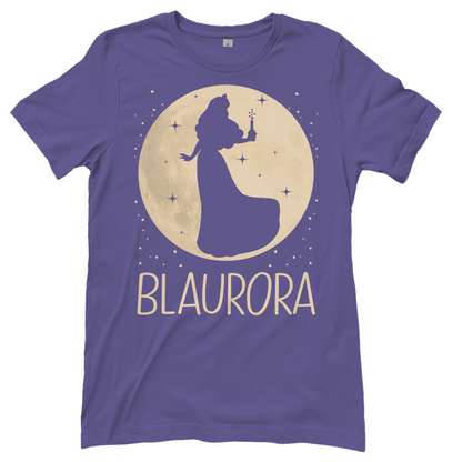 Lila Festival Shirt Damen mit Blaurora Mond Prinzessin Design für Disney-Fans, Frontansicht