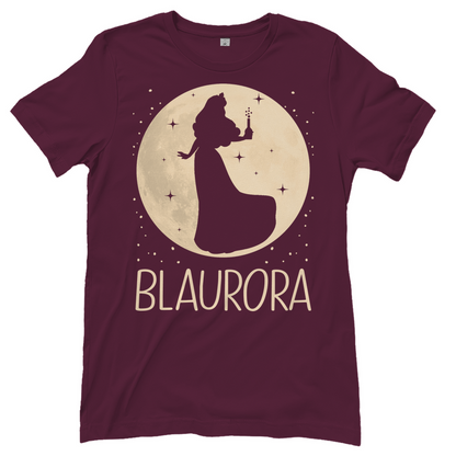 Burgundy märchenhaftes Shirt Damen mit Blaurora Prinzessin Vollmond Design elegant, Frontansicht