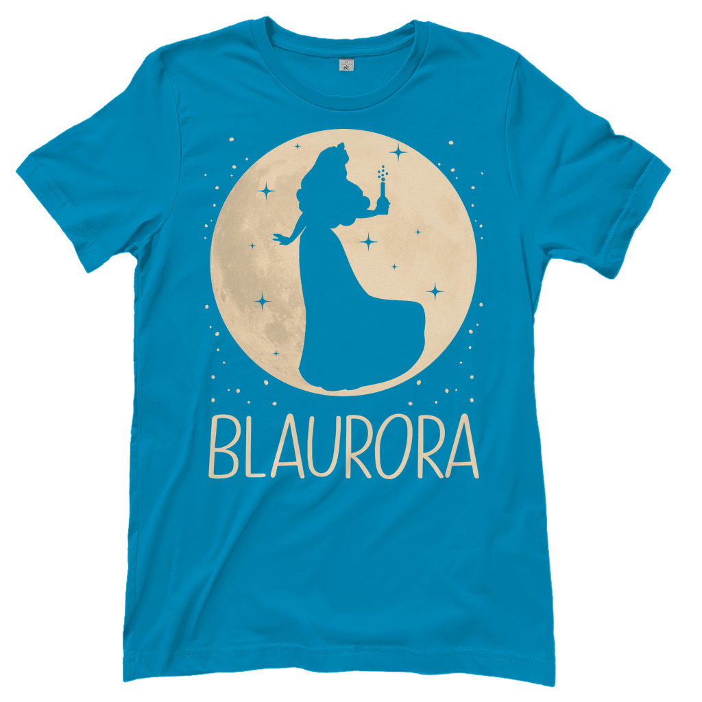 Atoll Prinzessin Shirt mit Blaurora Aurora Vollmond Design märchenhaft elegant, Frontansicht