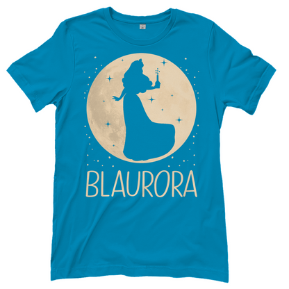 Atoll Prinzessin Shirt mit Blaurora Aurora Vollmond Design märchenhaft elegant, Frontansicht