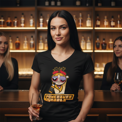 Blossom Powersuff Powerpuff Girls - V-Neck Damenshirt