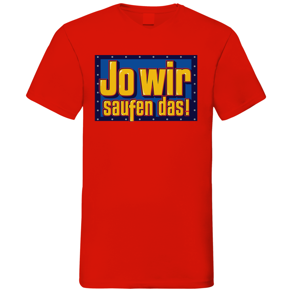 Jo wir saufen das - Bob der Baumeister - Herren V-Neck Shirt Red