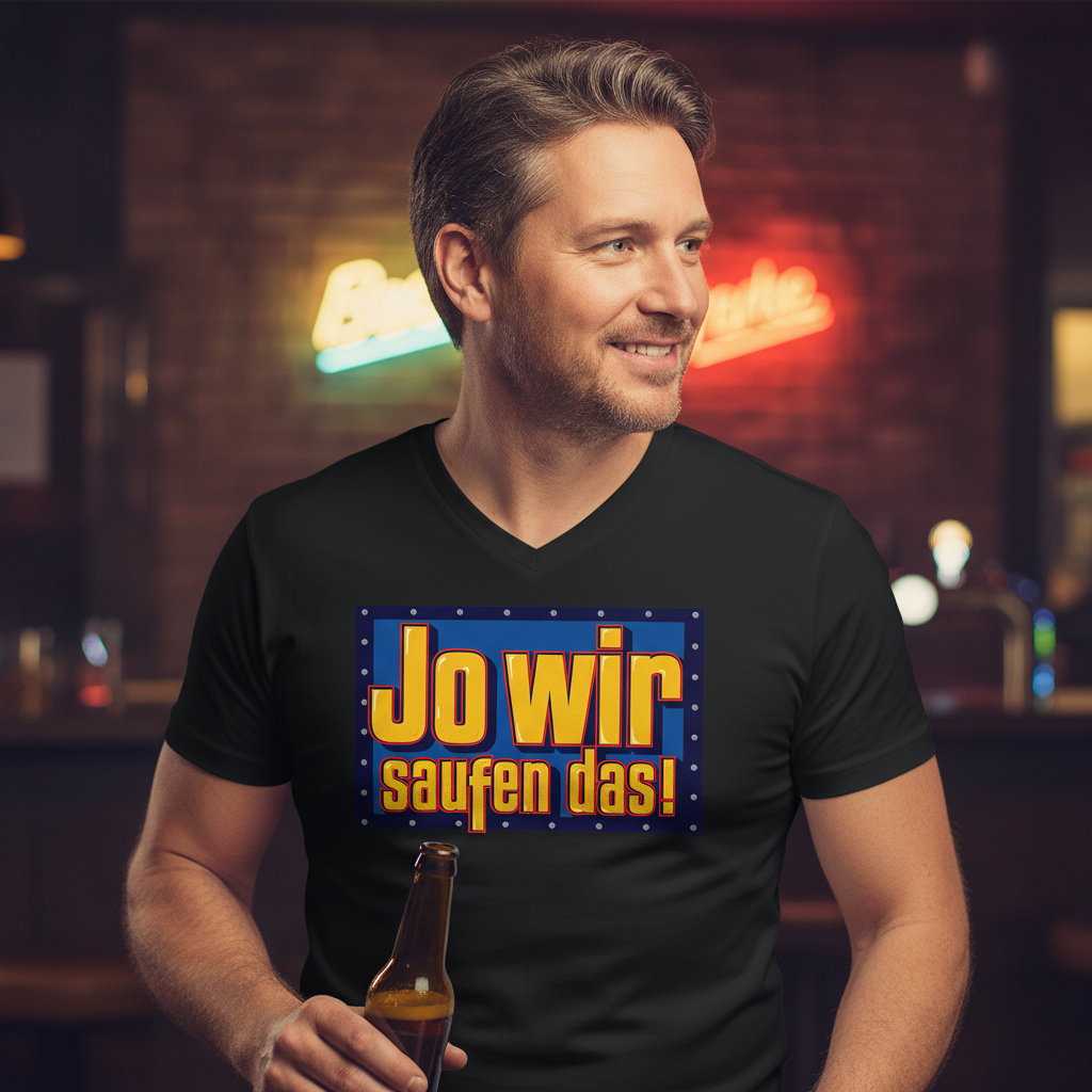 Jo wir saufen das - Bob der Baumeister - Herren V-Neck Shirt