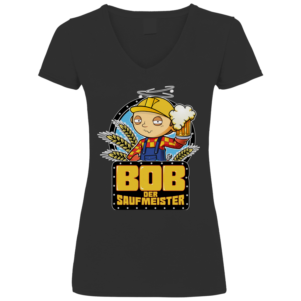 Bob der Baumeister Saufmeister - V-Neck Damenshirt Black