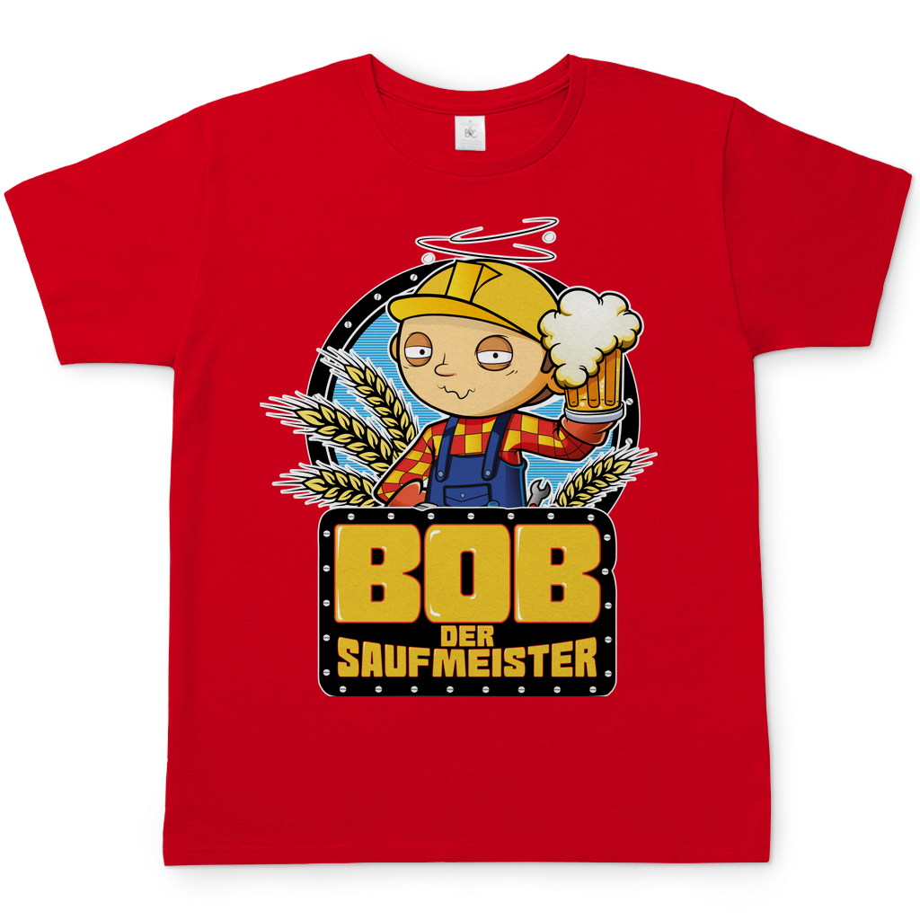 fahrradhelm bob der baumeister Saufmeister T-Shirt Herren