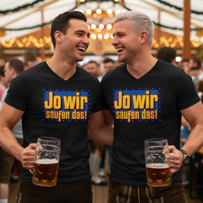 Jo wir saufen das - Bob der Baumeister - Herren V-Neck Shirt