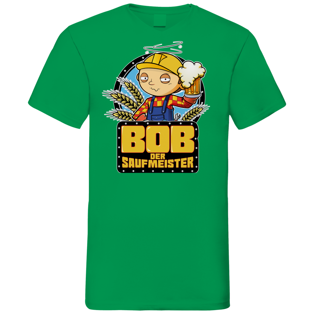 Bob der Baumeister Saufmeister - Herren V-Neck Shirt Kelly Green