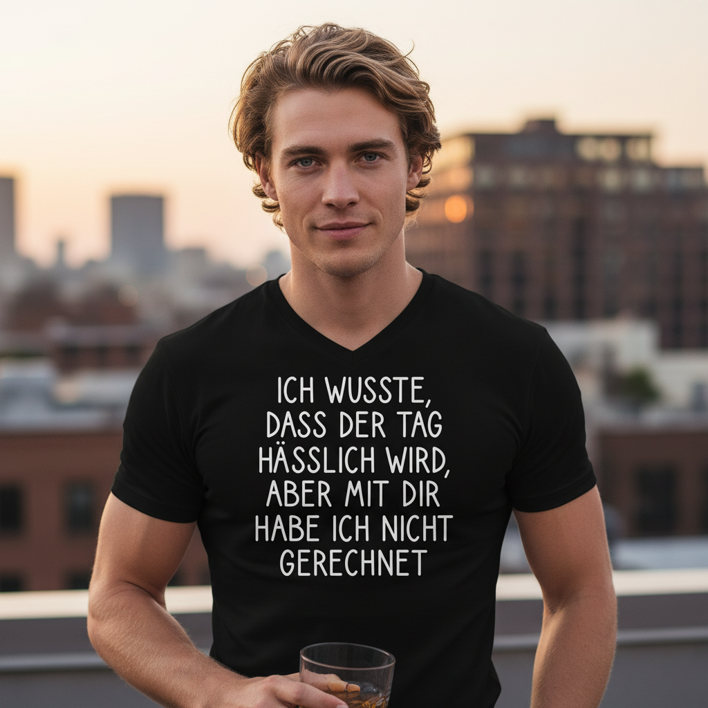 Ich wusste dass der Tag hässlich wird - Herren V-Neck Shirt