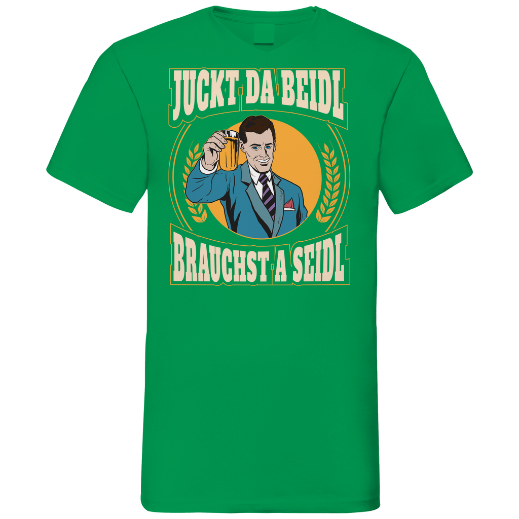 Juckt da Beidl brauchst a Seidl - Herren V-Neck Shirt Kelly Green