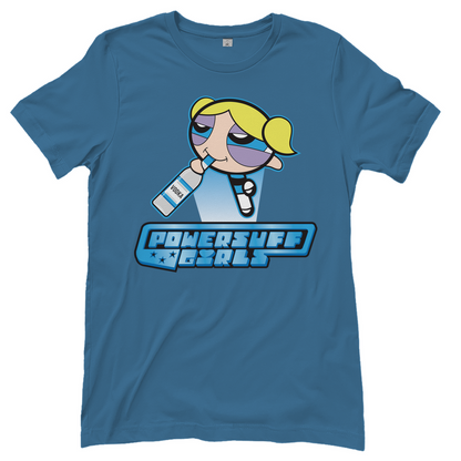 Bubbles Powersuff Powerpuff Girls - Damenshirt Stone Blue