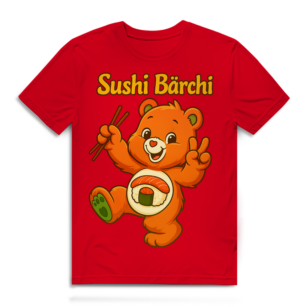 Sushi Bärchi - Glücksbärchi - Herren Premium Bio T-Shirt Red