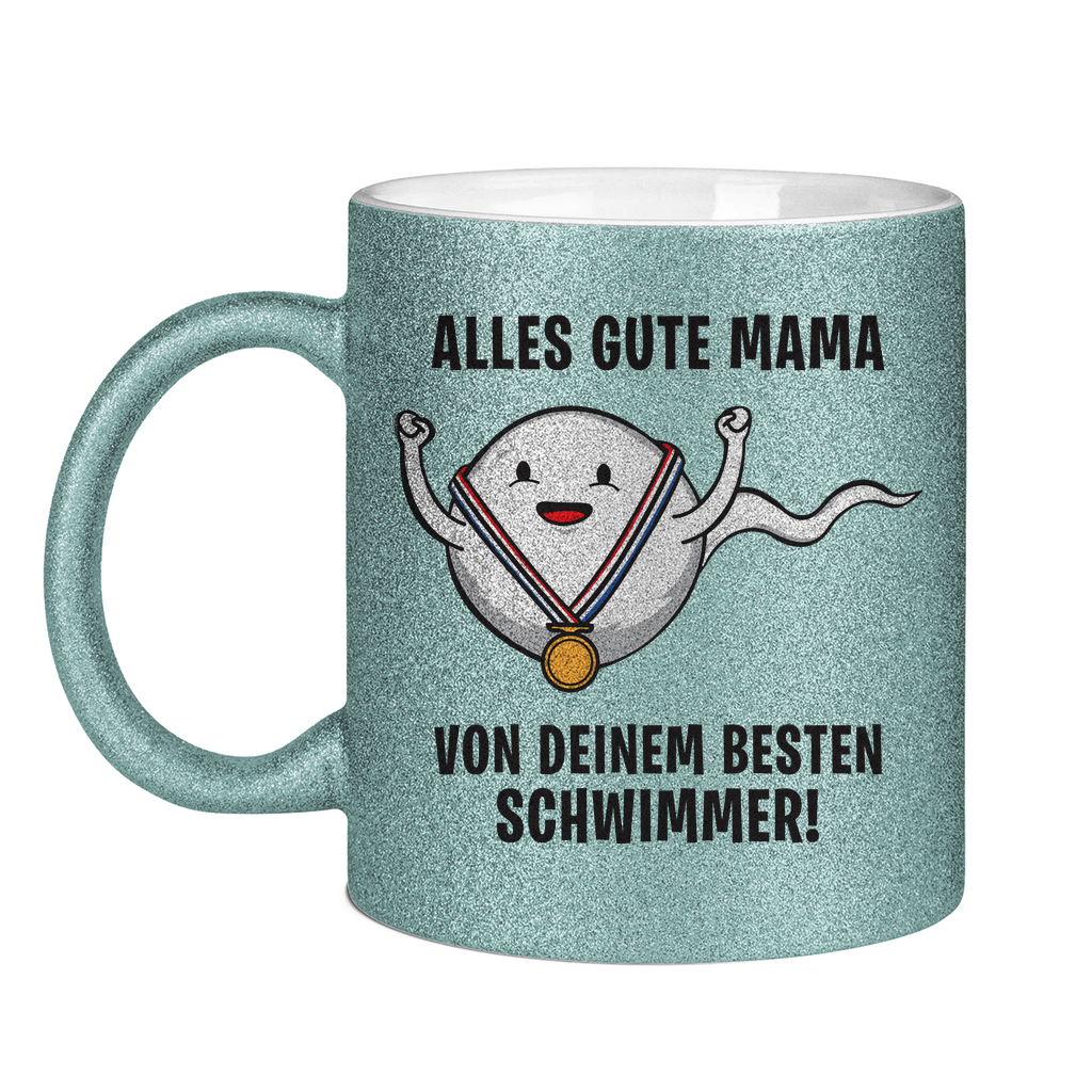 Alles gute Mama von deinem besten Schwimmer! - Glitzertasse