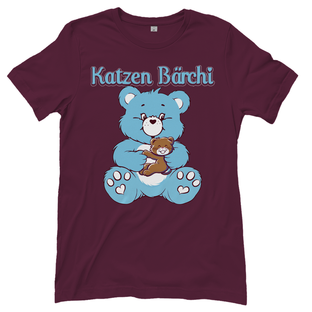 Katzen Bärchi - Glücksbärchi - Damenshirt Burgundy