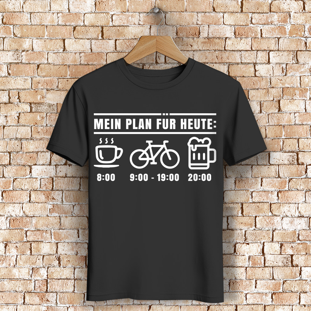 Fahrrad Kaffee Bier Shirt – Männer Plan des Tages - Mountainbike Biker T-Shirt