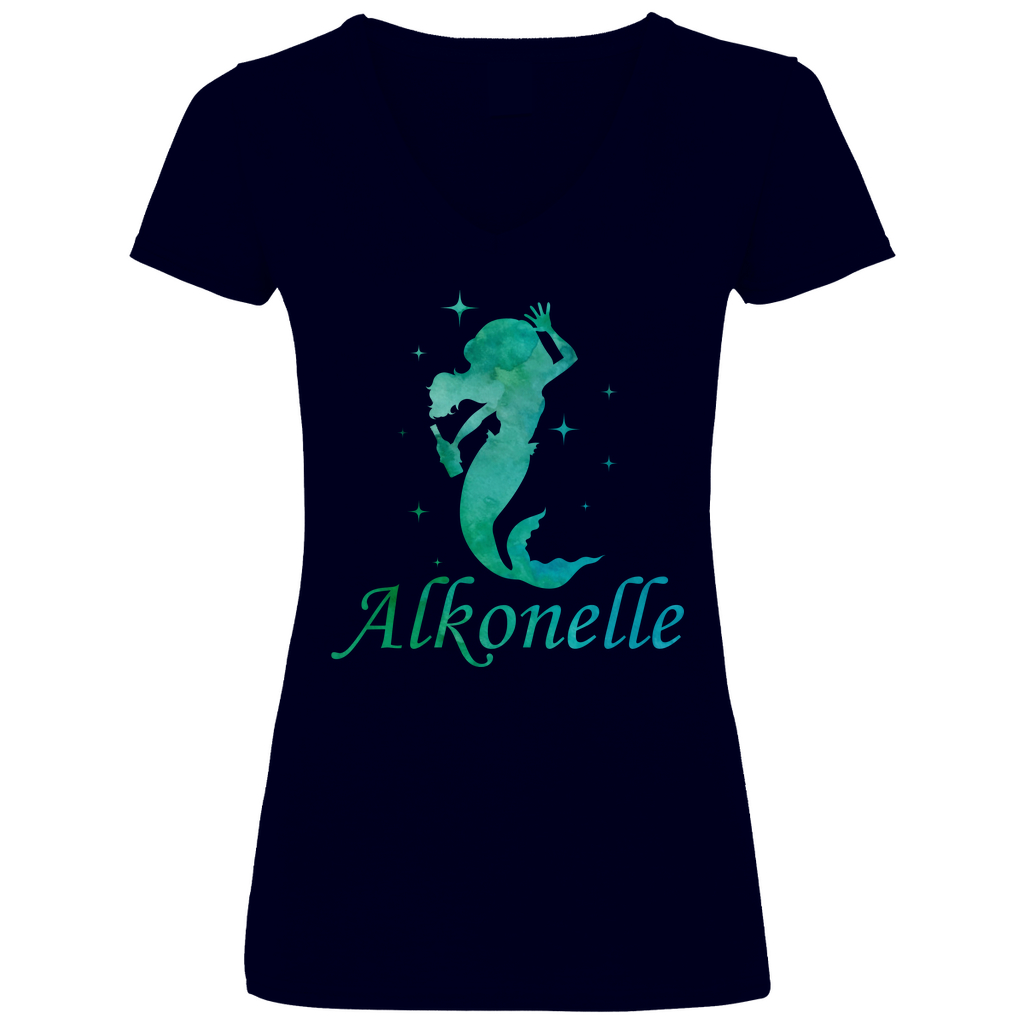 Alkonelle - Prinzessin Aquarell - V-Neck Damenshirt