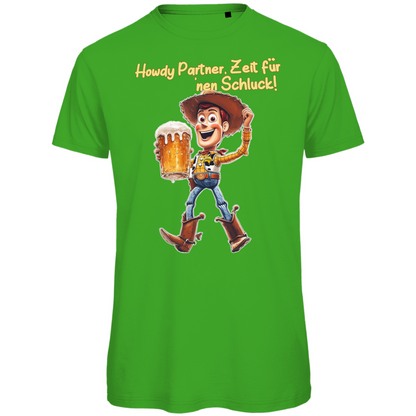 Howdy Partner Zeit für nen Schluck - Woody Toy Story - Herren Premium Bio T-Shirt Real Green