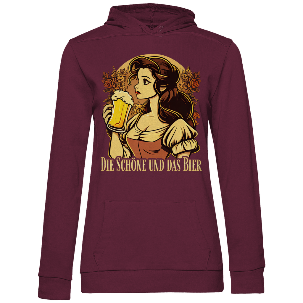 Die Schöne und das Bier Belle - Damen Hoodie Wine