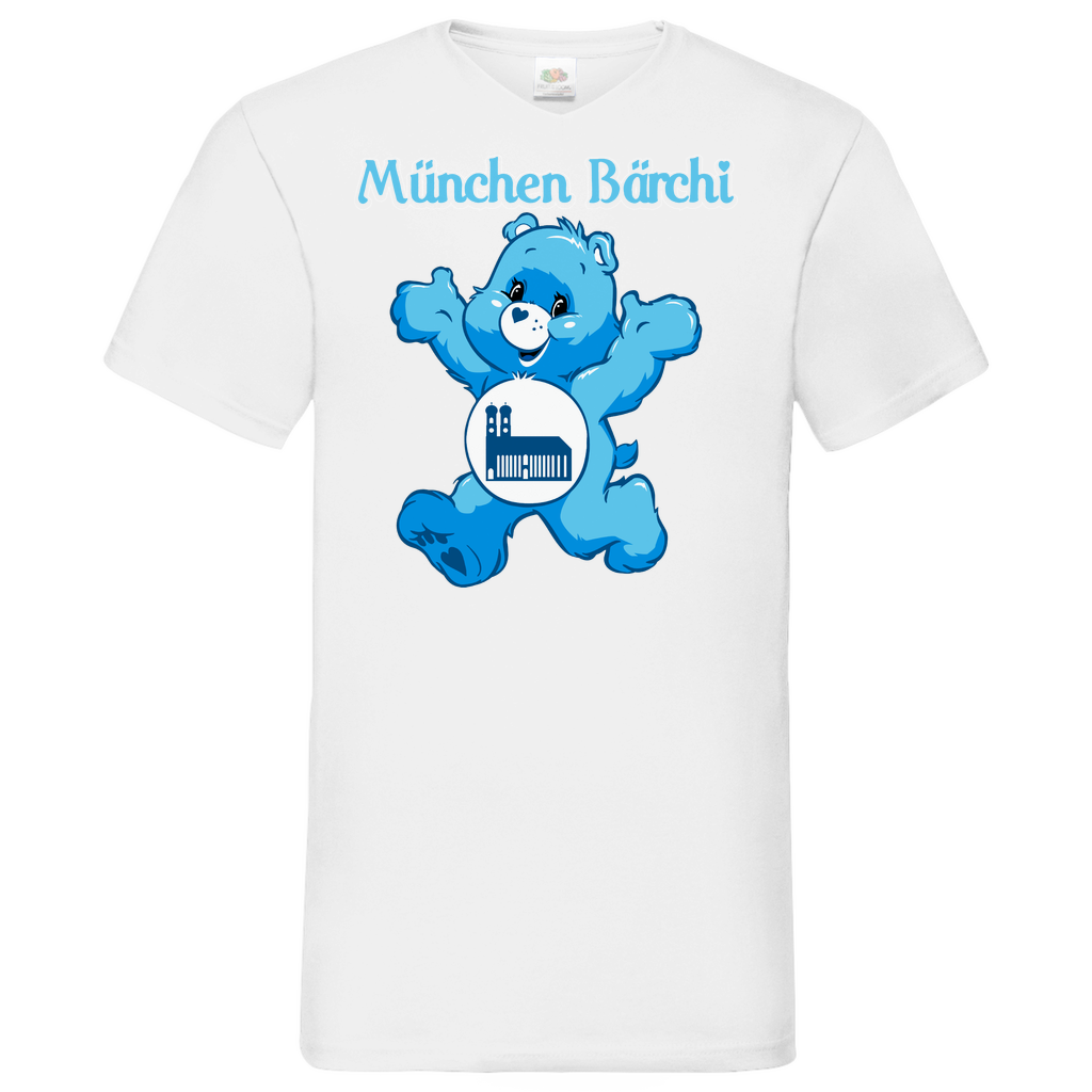 München Bärchi - Glücksbärchi - Herren V-Neck Shirt White