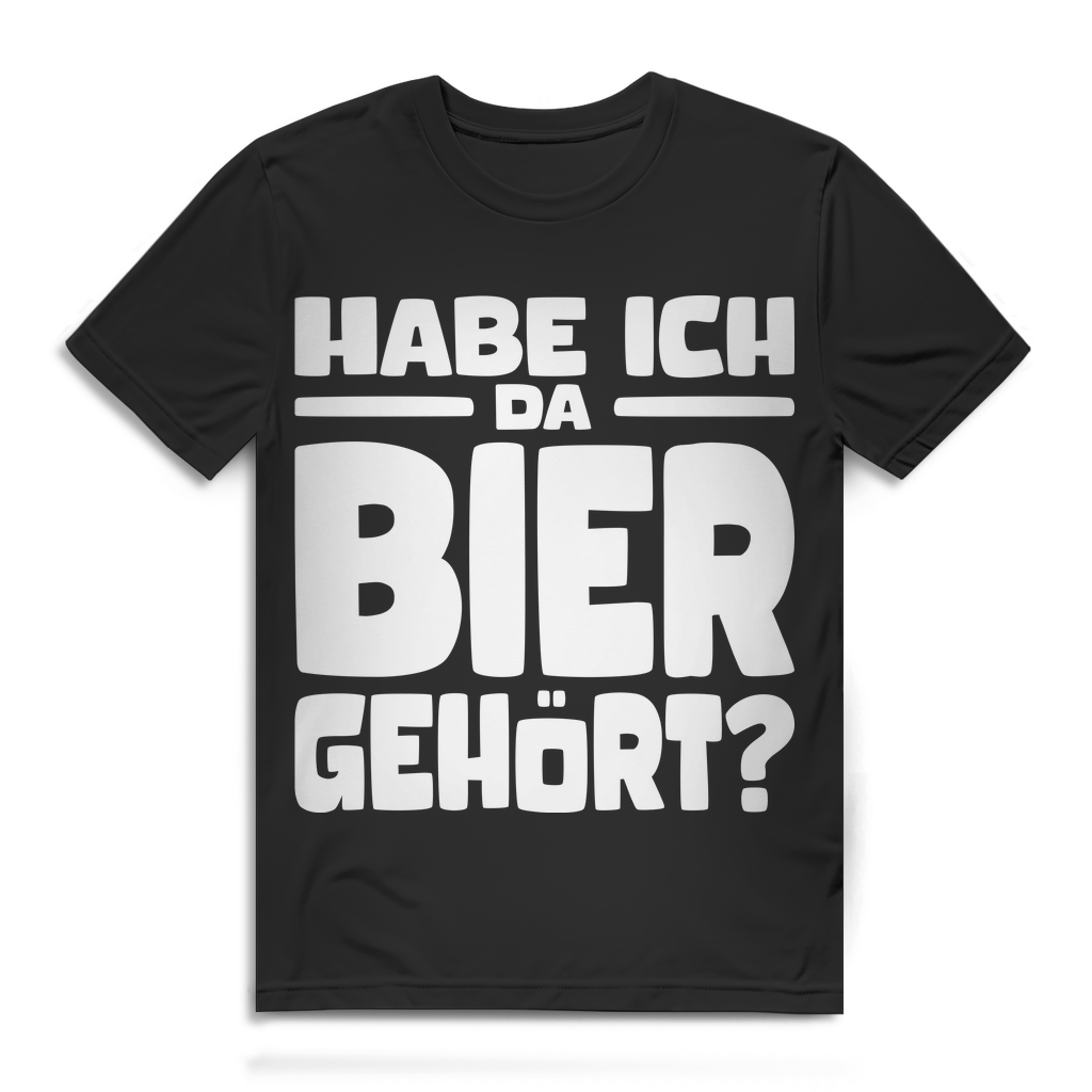 Habe ich da Bier gehört Herren Shirt witzig Party lustiger Bier Spruch Geschenk Black