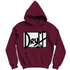 Herren Hoodie druﬀ – Bold Retro Logo Design im Cartoon-Style Burgundy